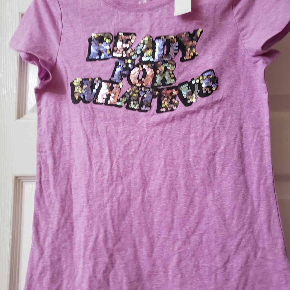 JUSTICE READY FOR WHATEVS SEQUENCE TEE - NWT